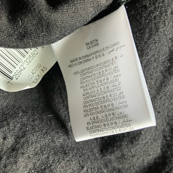 BCBGMaxAzria Green Leather Jacket with Wool Collar - Picture 8 of 12